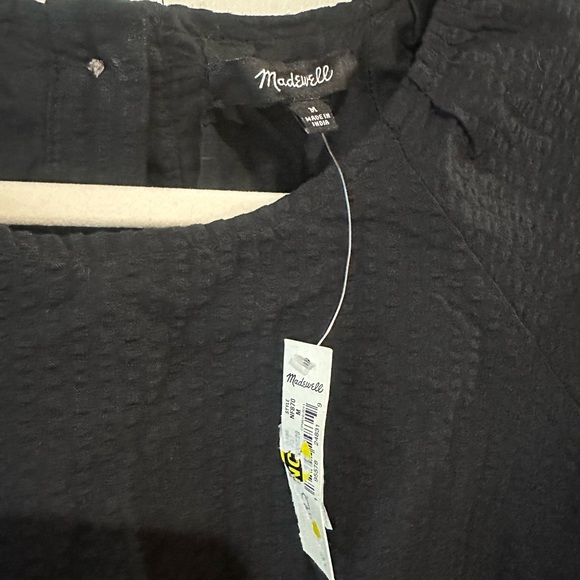 Madewell Seersucker Puff Sleeve Cutout Mini Dress - Picture 13 of 13